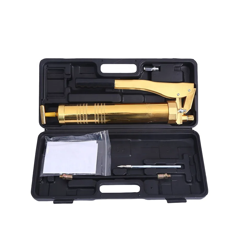 Grease gun 900cc gold plating process double piston 8000psi-10000psi high pressure manual grease gun