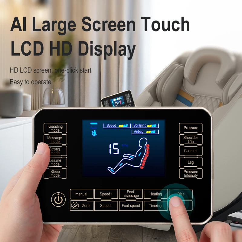 AYIYUN новый роскошный электрический массажный стул для шиацу с нулевой гравитацией, подушка безопасности + Bluetooth Музыка + медицинский нагреватель E6