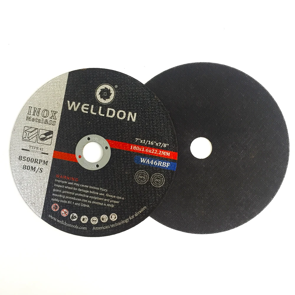 Welldon T41 180X1.6X22.23Mm High Cost For Inox Stainless Steel Metal Abrasive Cutting Disc Wheel 180 China 180 Mm 180X1.6Mm 7'