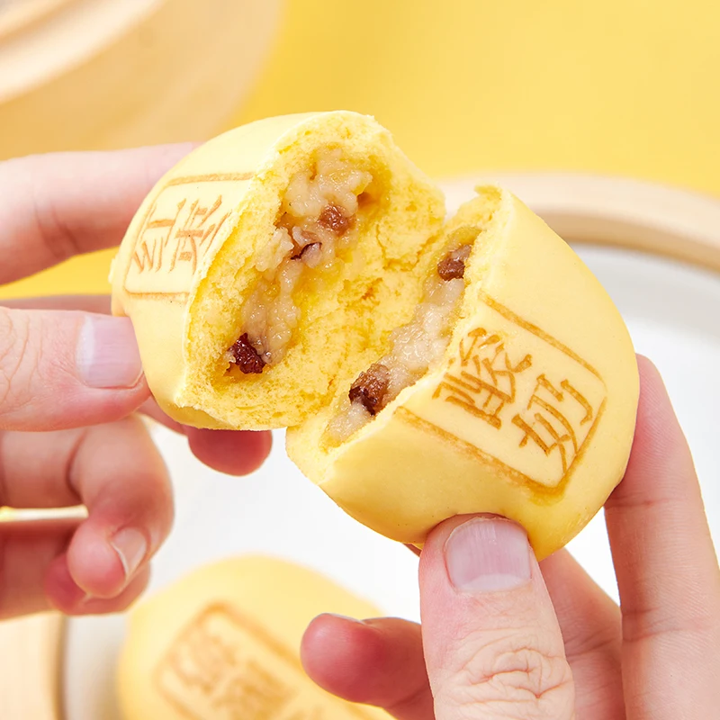 Hot Selling Nutrition Bread Steamed Sandwich Chinese Snack Foods Red Date Yogurt Bun