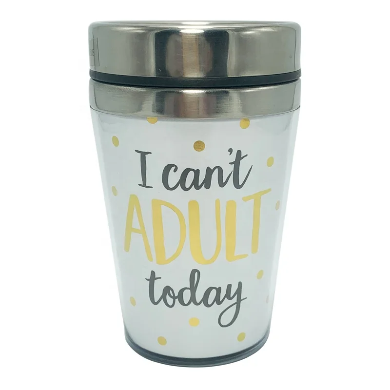 Double wall promotional coffee mug with advertising custom logo cafe cup paper insert tumbler