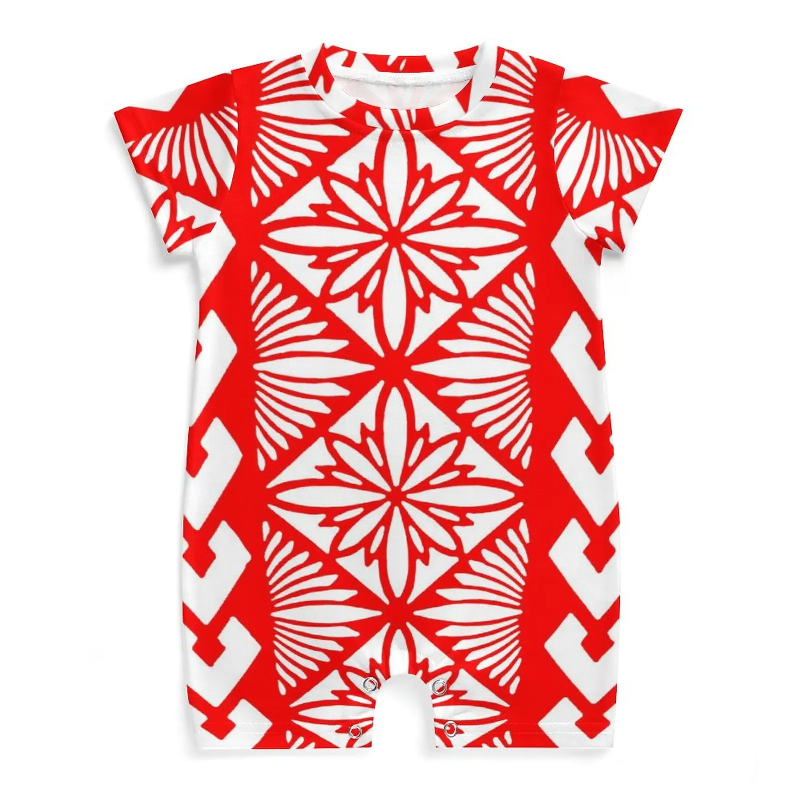 Pacific Heritage High Quality Breathable Baby Kids Clothes Customized On Demand Short Sleeve Baby Jumpsuit Drop Shipping