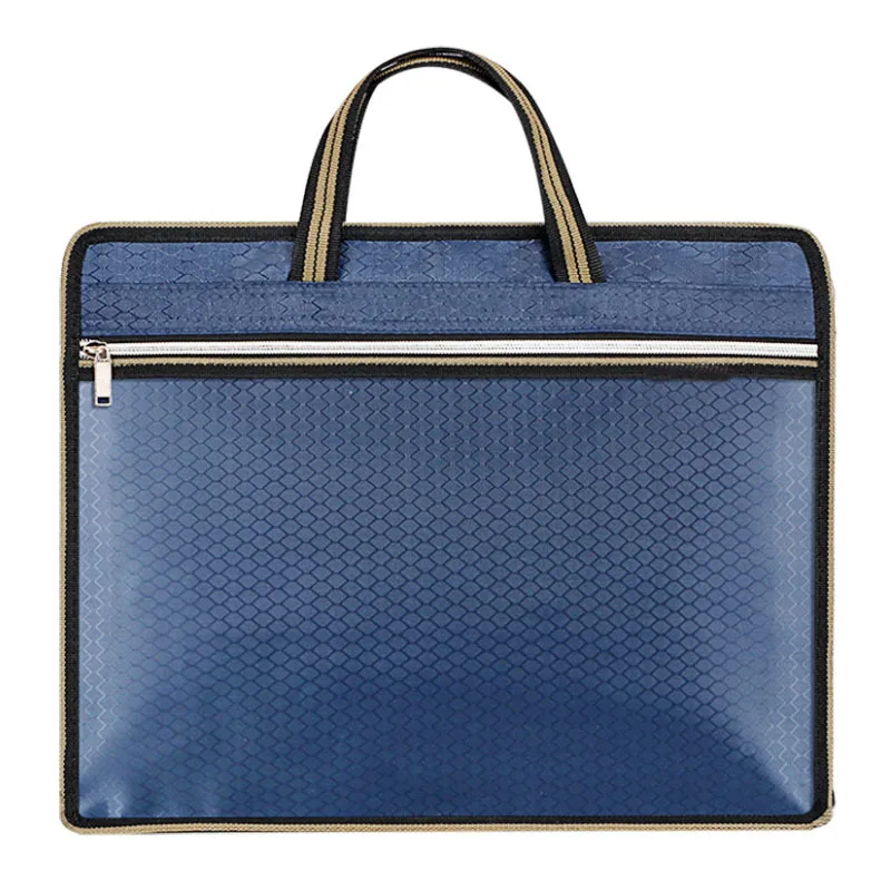 2023 ECO Custom Portable Double Layer File Folder Zipper Filing Holder for Computer Paper A4 Document Bag