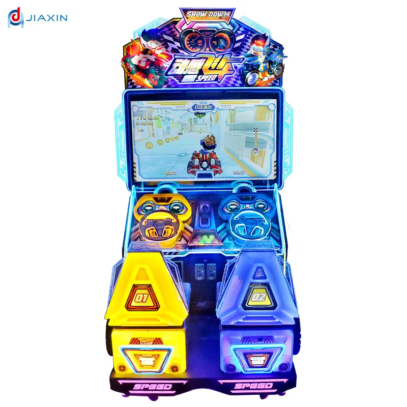 Factory direct coin operated arcade racing car driving simulator game machine two person indoor game center
