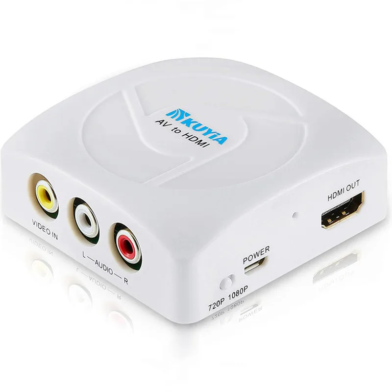 Конвертер видео KUYIA AV/RCA CVBS в HDMI-совместимый 1080P, композитный мини-преобразователь для проектора HDTV, DVD