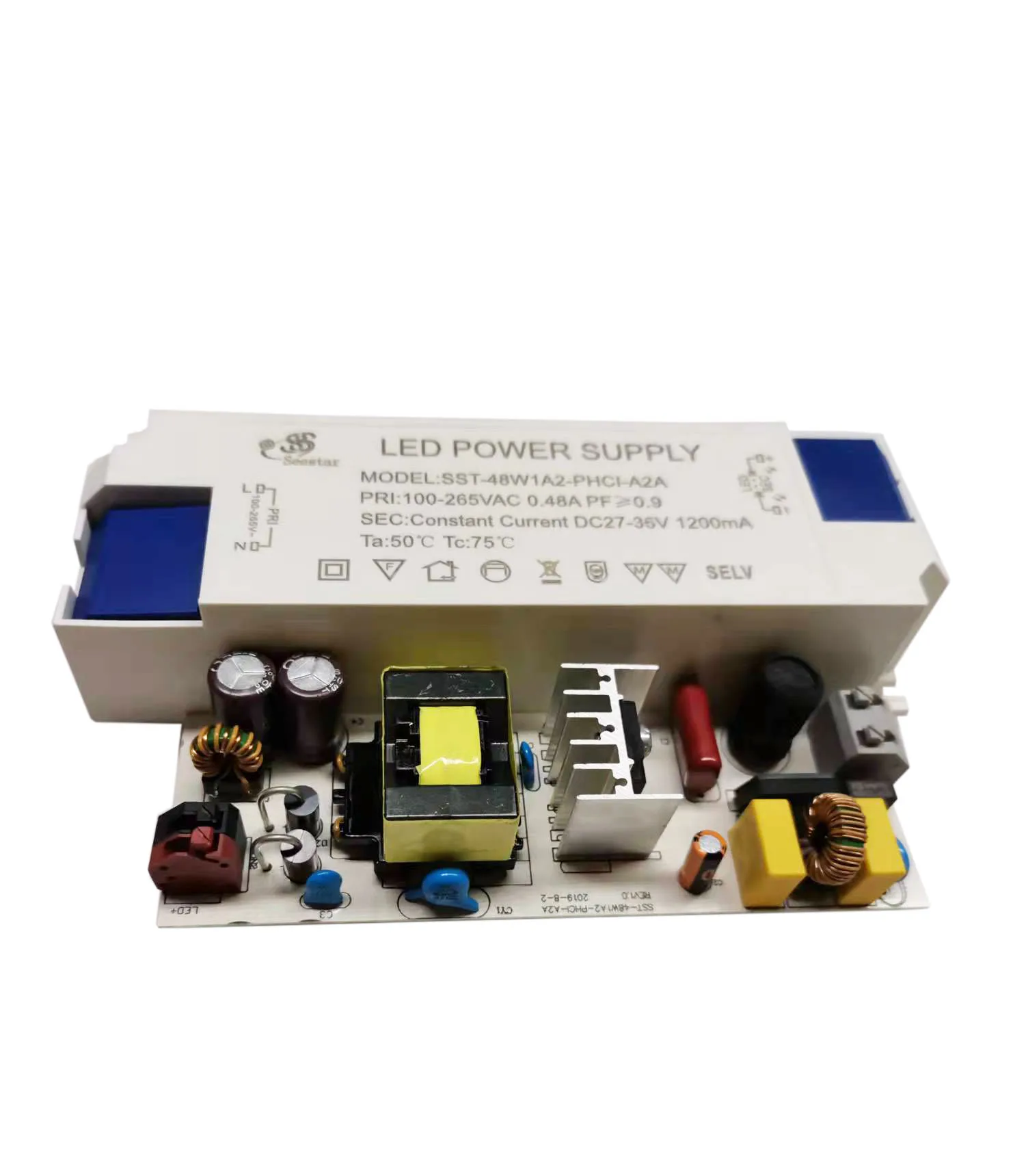 Seestar hot selling   40-50W AC 100-265V High Pf 0.90 DC 27-42V  Isolated EMC  panel light down light spot  light led driver