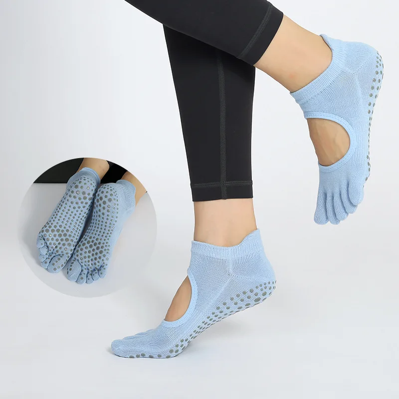 New Women Five Finger Split Toe Sports Yoga Socks Fitness Floor Grip Socks Yoga Pilates