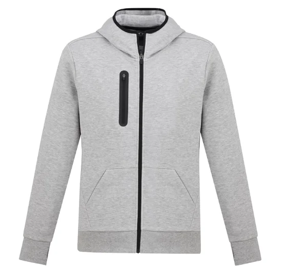 Mens 60% Polyester 40% Cotton Attached Hood with high neck for added warmth Heat sealed zippered chest pocket Neo Hoodie Jacket