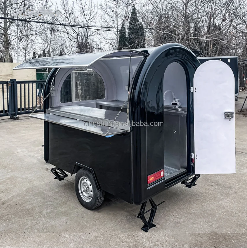USA & Europe Commercial Fast Food Trailer Van Cart Mobile Commercial BBQ & Ice Cream Van for Home Use for Sale