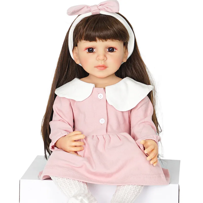 Factory Wholesale Realistic Big 21inch 55CM Lifelike Real Face Fashion Soft Vinyl Girls Reborn dolls with Sound Function