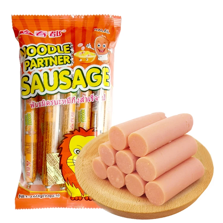 Good delicious instant noodles partner Halal sausage snacks Chinese Chundu fast noodles flavor chicken sausage