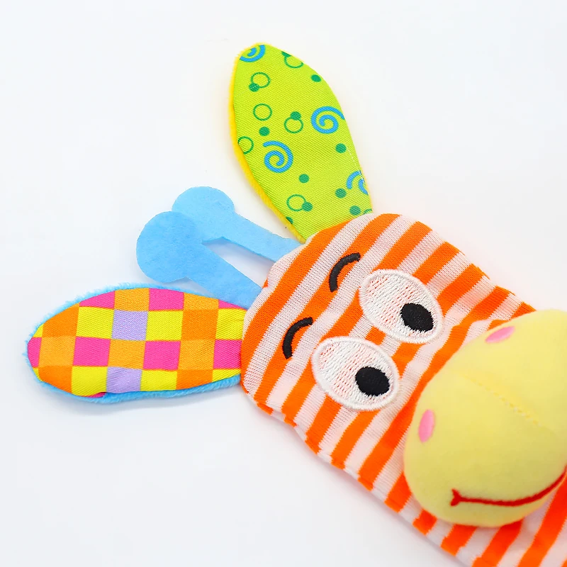 Augleka new baby animal watch with wrist strap socks rattles bells baby newborn toys