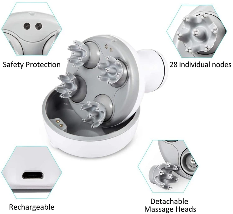 Hot Relieve Stress And Pain Cordless Headache Reduce Stress Electronic Head Massager