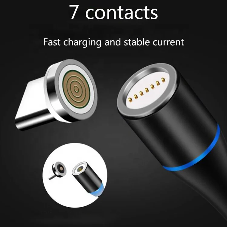 Оптовая продажа магнитный 360 быстрая зарядка USB светодио дный световой 3 в 1 usb Магнитный зарядный