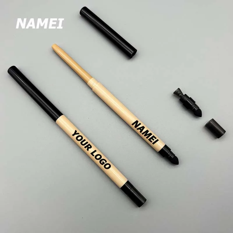 Empty Slim Twist Up Lipstick Crayon Pencil Lip Liner Pen Tube Container With Sharpener Head Custom Logo Color