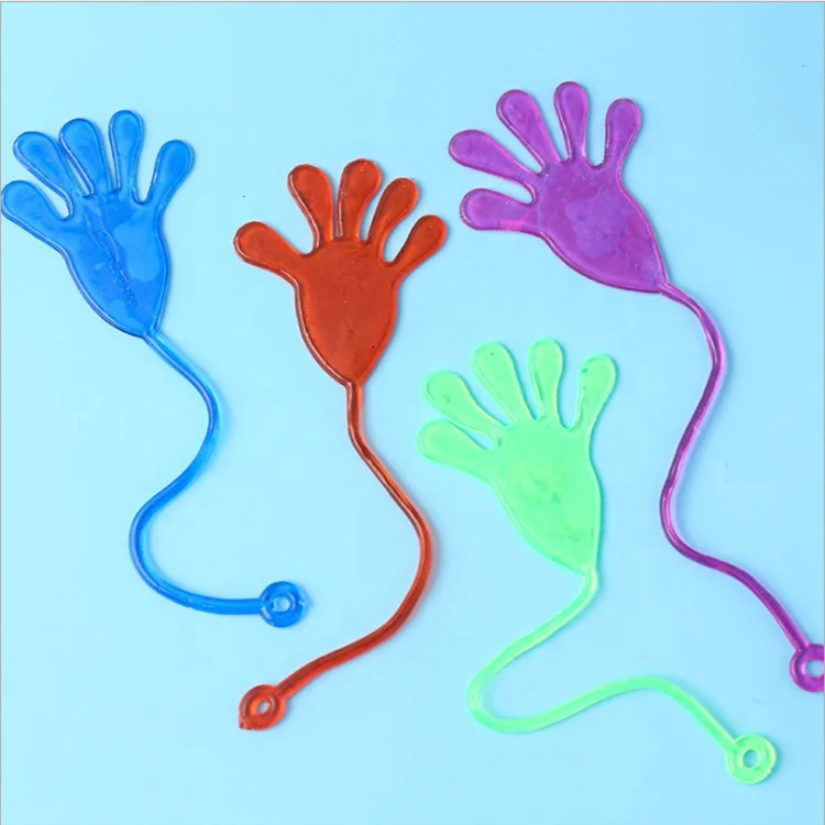 Wholesale TPR Toy Jelly Sticky Hand Toys With Yoyo OEM ODM Colorful Plastic toy For Kids Vending Machine