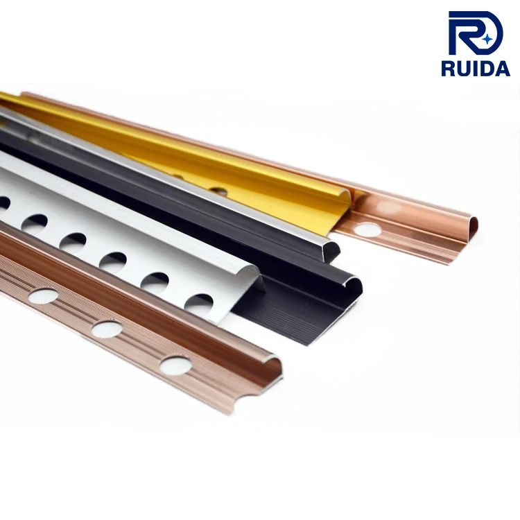 Gold Decor Aluminum Wall Tile Decorative Metal Trim Strips For Transition