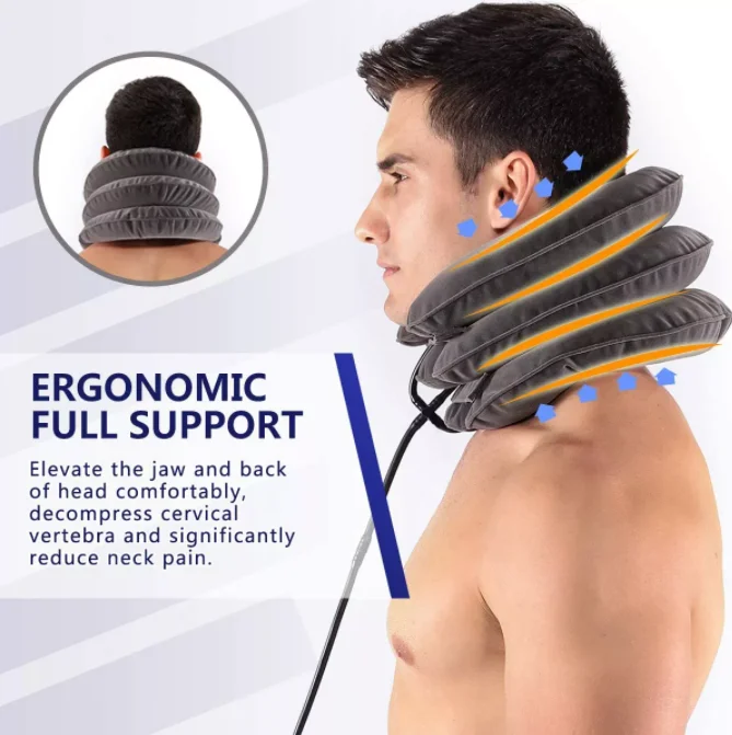Manufacturer Medical Equipment 3 Layers Air Neck Traction Relive Pain Cervical Neck Traction Device
