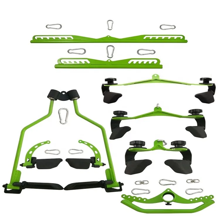 Hot sale Multi Functional Trainer 8 Handles Mag Grips Lat Pulldown Rowing Bar Set