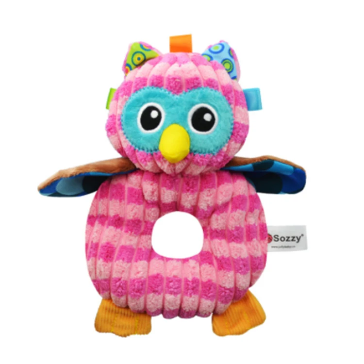 5 animal design rattles 0-12 months baby sensory round rattle baby rattles hand bell toy for children