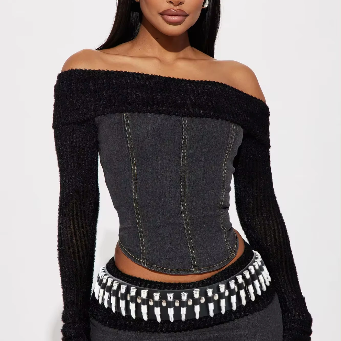 Bullet Rivet Belts Personalized Black Belt Fantastic Pu Leather Belt For Jeans Hip Hop