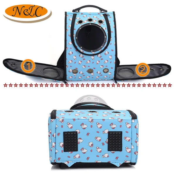 Airline conditioned breathable dog cat backpack space capsule pet carrier bag
