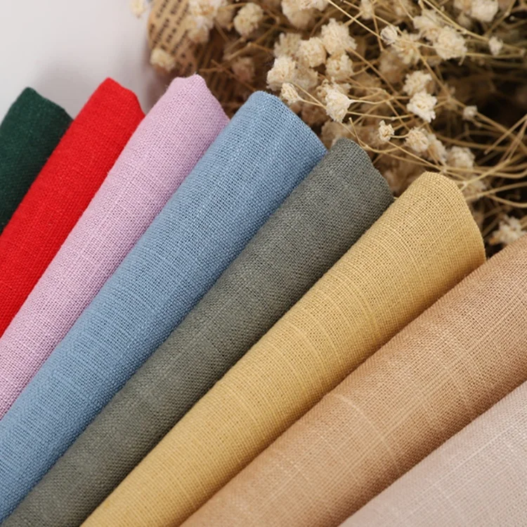 Soft 70/30 cotton linen canvas woven slub gingham plaid blend shirt fabric roll for clothes
