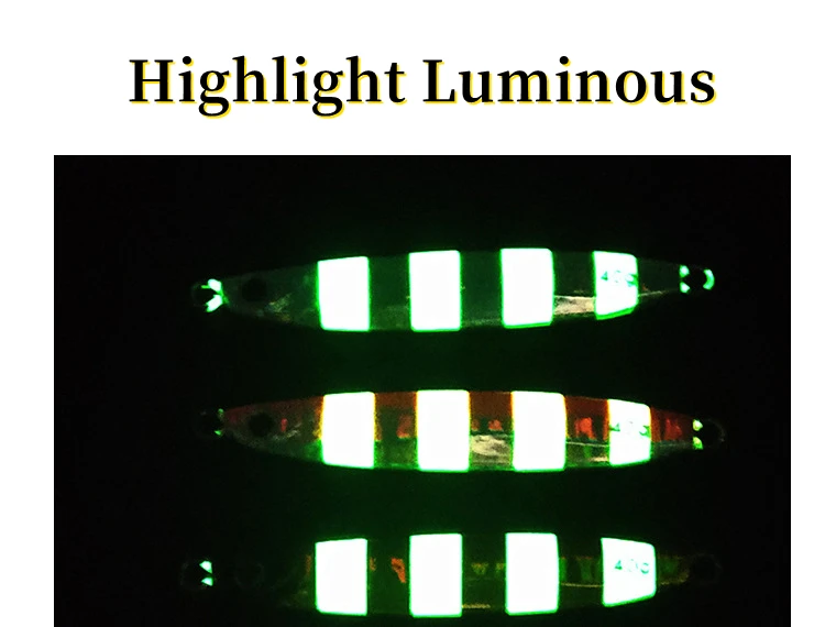 New OEM 35g 45g 60g 80g 100g  Artificial Jigging Fishing Lure Lead Metal Swimbait Luminous Trolling Lure Slow Pitch Jigs Lures