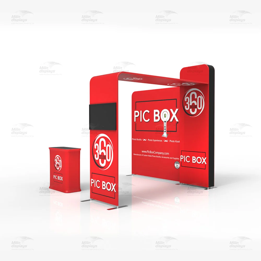 
 Простая установка выставочной модульной кабины, популярная тканевая декорация  