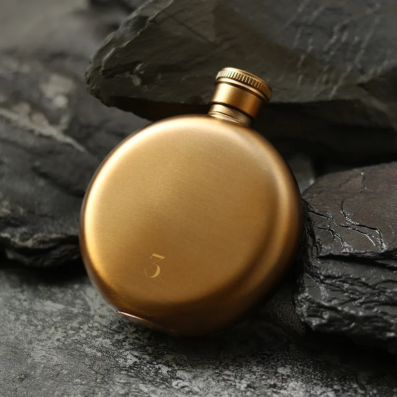 JS 2023 Gold 3oz Portable Mini Baijiu Bottle Hip Flask Leak Proof Pocket Stainless Steel Metal Eco-friendly Minimalist Durable
