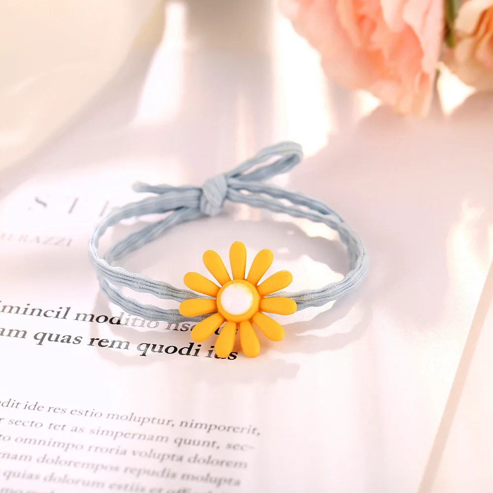 BELLEGIRL Korean style cute girls elastic hair bands factory flower Little Daisy wave knot cross hair bands hair ties