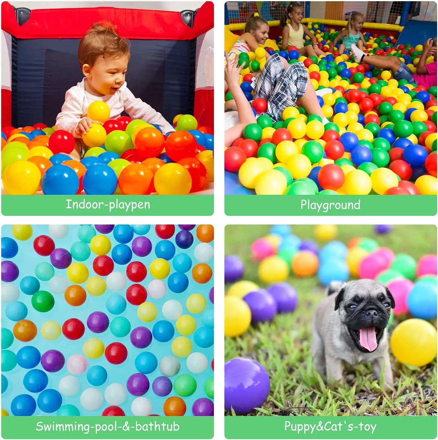 50 Soft Plastic Mini Ball Pit Balls  Colors  Crush Proof No Sharp Edges, Non Toxic Phthalate & BPA Free for Baby Toddler Ball