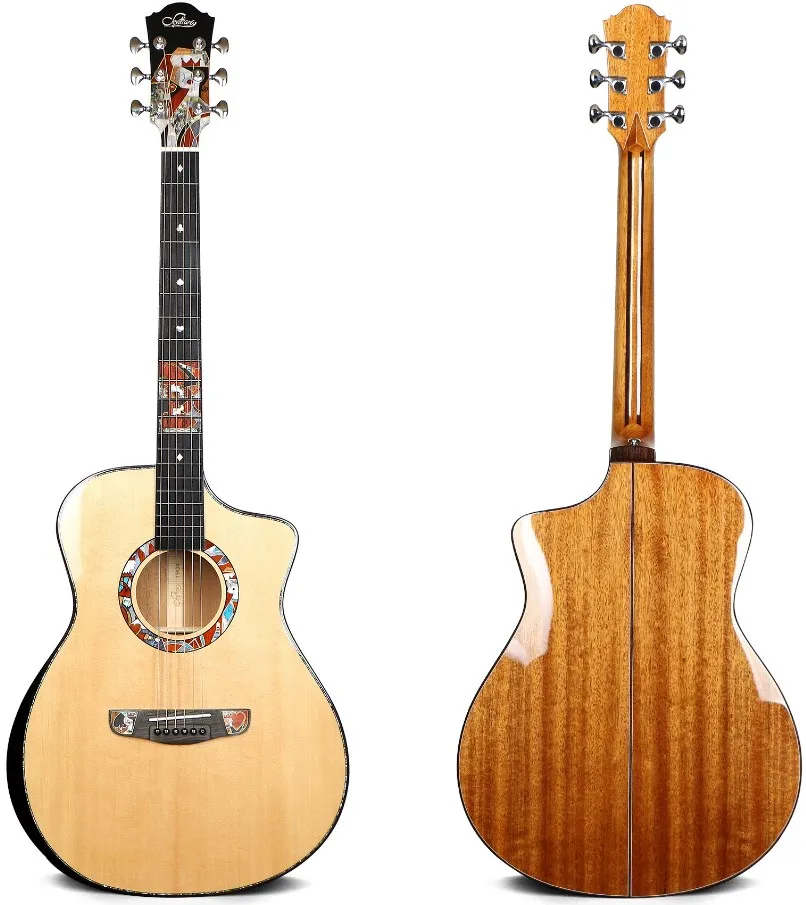 Superior Sevillana 1904 Unique Poker Design Concept High End Acoustic Guitars Full Solid Exquisite Engraving Best OEM