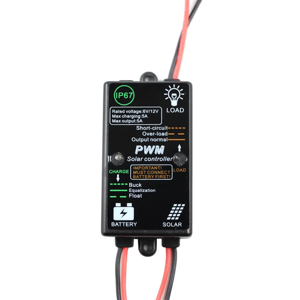 Photovoltaic Power Generation Solar Controller Panel Battery Charging Regulator Controller 12V 5A Automatically