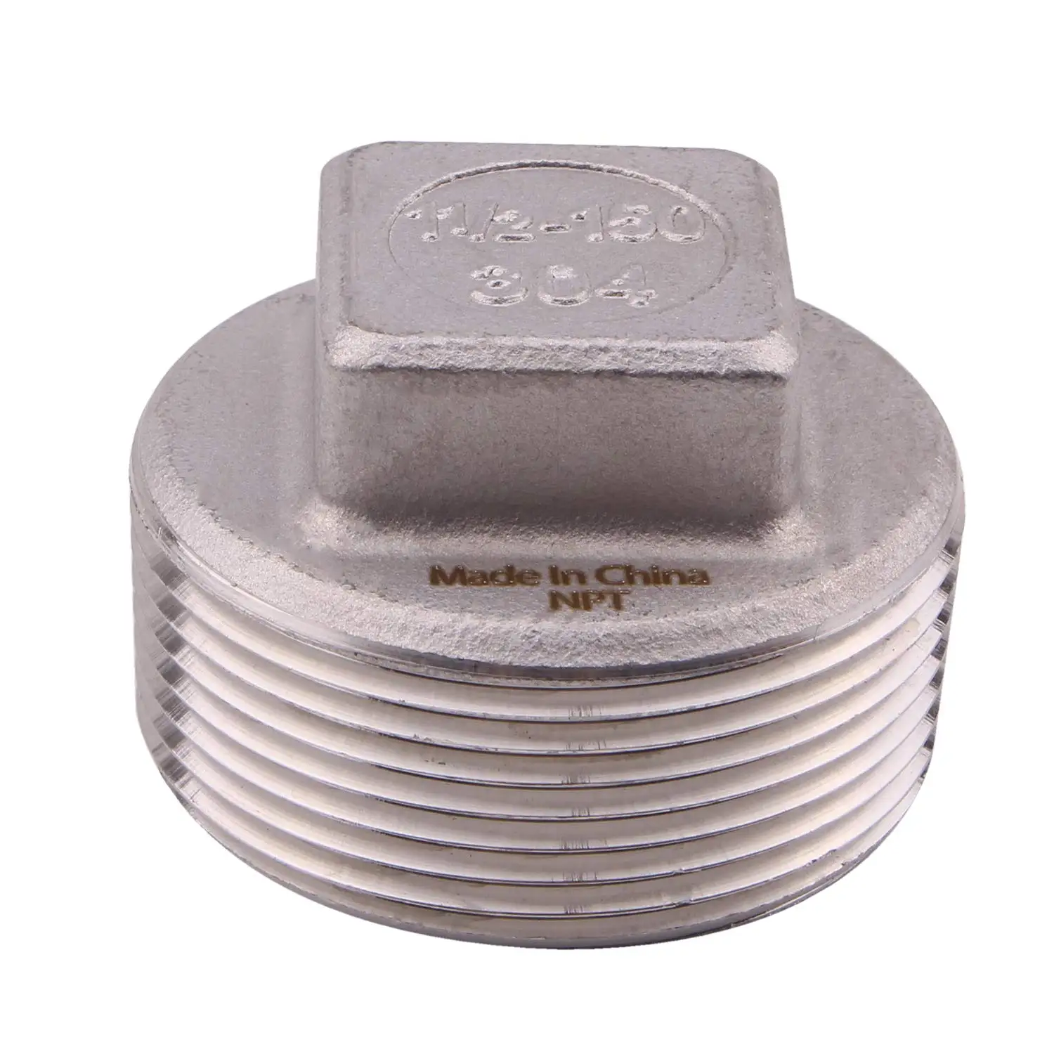 ASTM A351 NPT BSPT с резьбой 304 316 литой стальной соединитель для труб квадратный шестигранный штекер