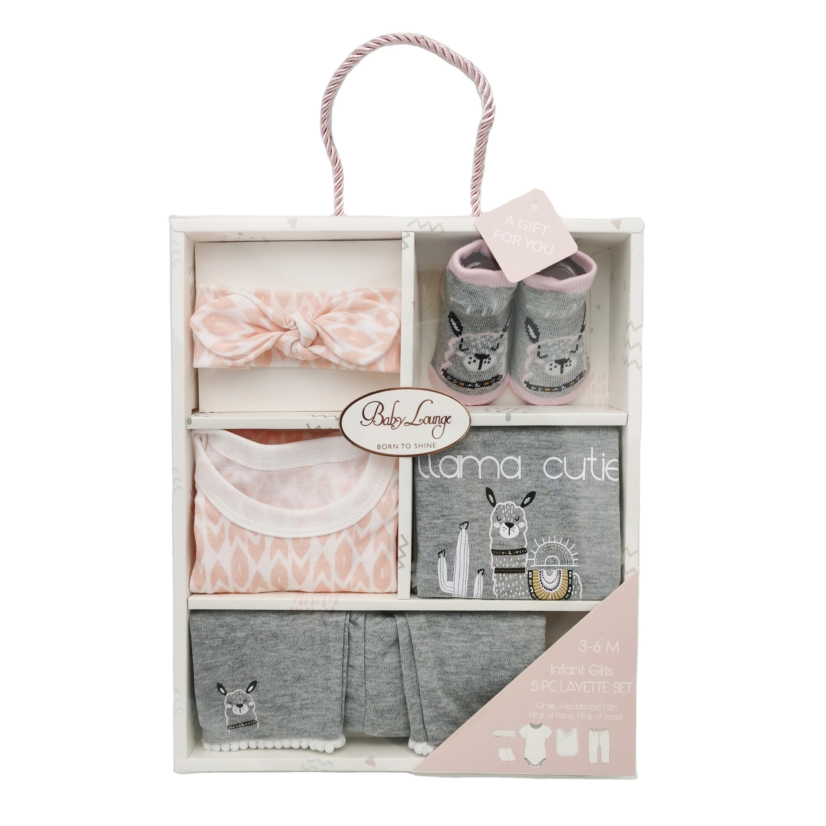 
China Manufacturer 60% Cotton 40% Polyester 5Pcs Infant Baby Clothes Set Newborn Baby Gift Set 