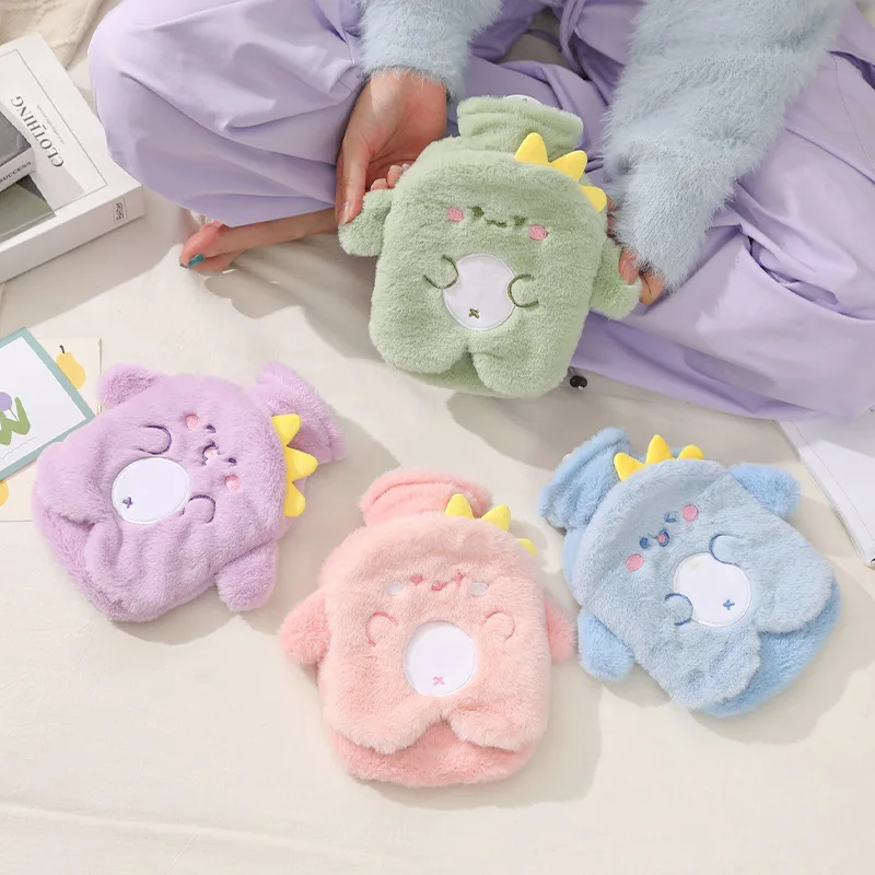 Cute Pvc Stress Pain Relief Therapy Bag With Knitted Soft Cozy Cover Winter Warm Hand Warmer Hot Water Bottle