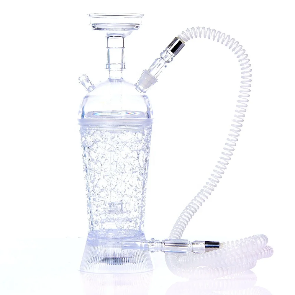 Wholesale Single Hose Hookah Acrylic  Cups Smoking Accessories Portable Led Acrylic Shisha Hookah