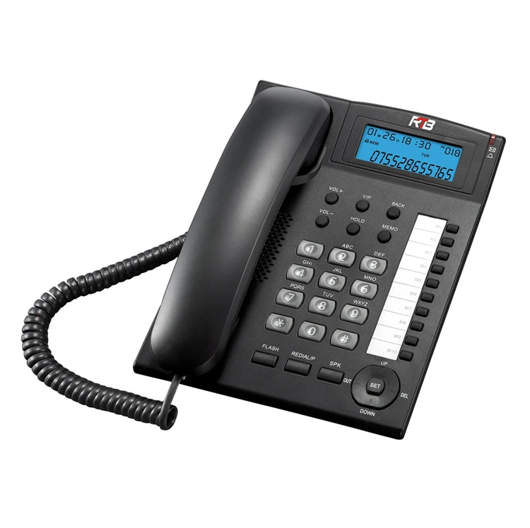 2022 высококачественный стационарный проводной телефонный номер памяти и быстродействующий ЖК-дисплей с кнопкой abs для дома