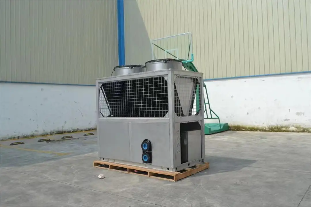 Commercial 90KW stainless steel shell Pool Heat Pump For Marine Fish Culture Pool Titanium Tube Heat Exchanger