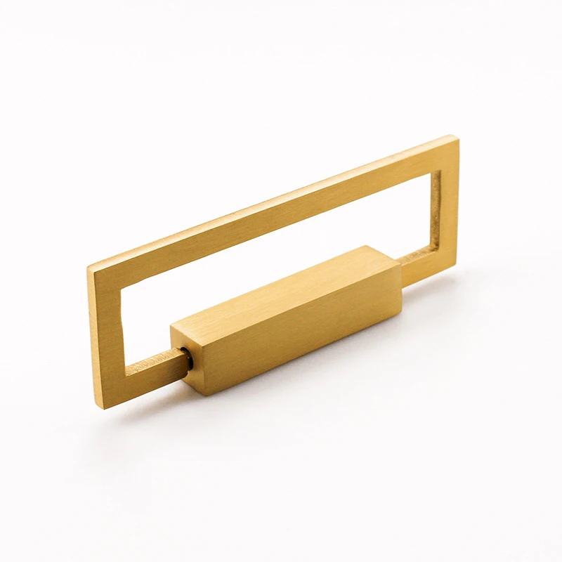 Cabinets dresser wardrobe drawer brushed brass decorative square ring drop pulls handles