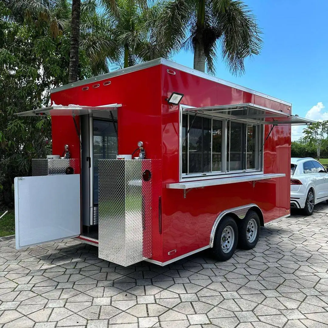 Street Remorque Foodtruck стандартная мобильная пицца Тако для еды фургон трейлер концессионный с полностью оборудованной кухней