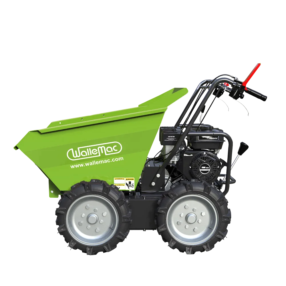 Wallemac WD30W Powered Wheelbarrow 660lbs Loading Capacity 212cc 5.5HP Gasoline Engine EPA recoil start Motorized Utility Dumper