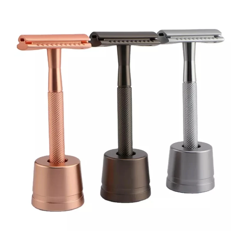 Stand Base Black and Silver Aluminum Alloy Razor Stand Rose Gold Holder Toothbrush AL Material