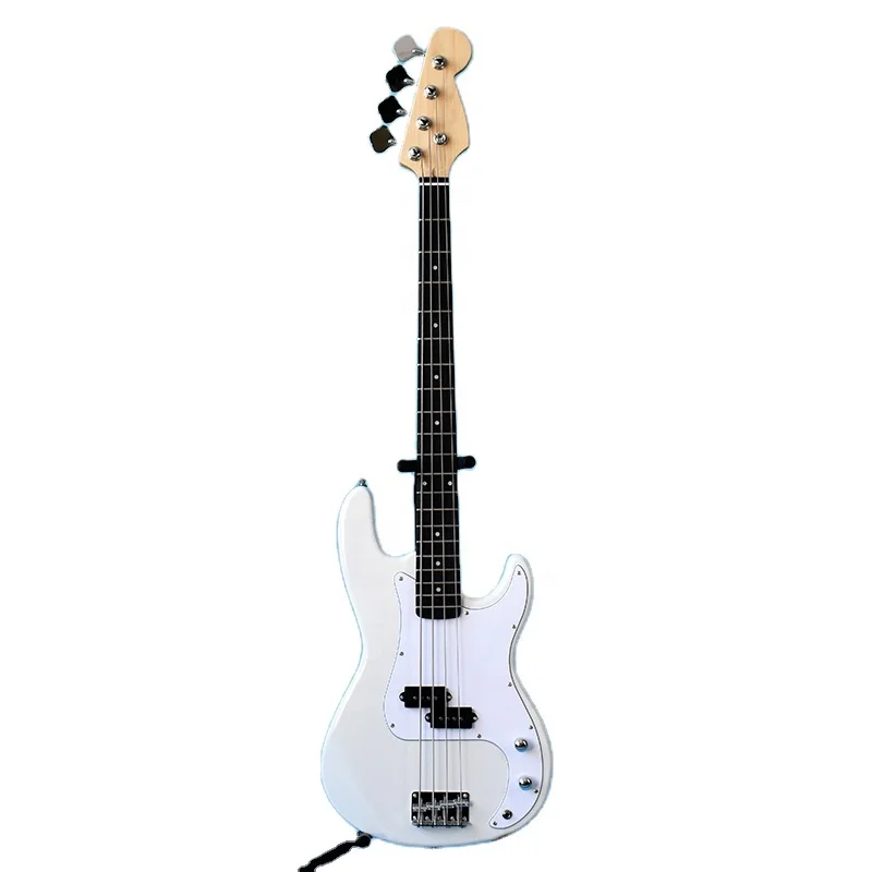 ZLG Manufacturer Supply  Electric Bass White color 4 string PB for beginner Paulownia Body Maple Neck Fast shipping