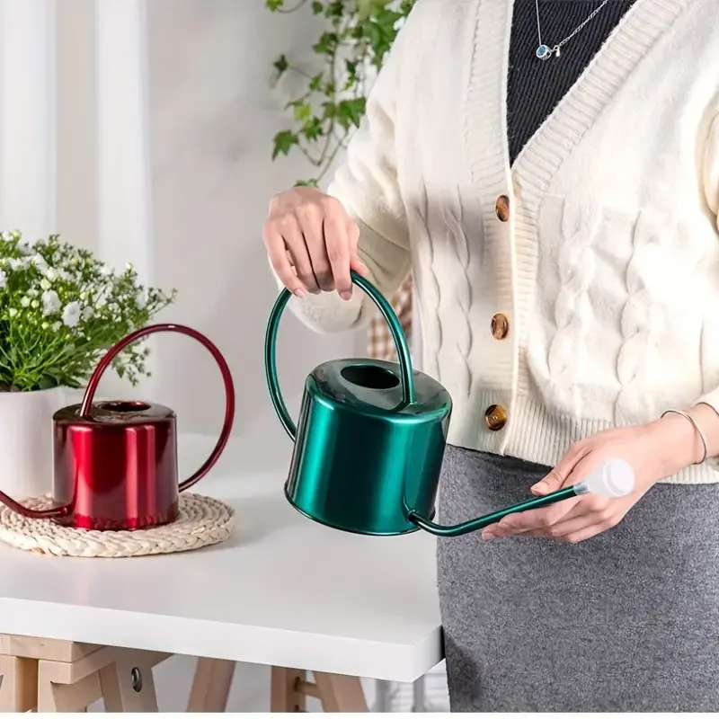 Mydays Outdoor 1.3L Exquisite High Quality Stainless Steel Long Spout Watering Can with Ergonomic Handle for Plants Flowers