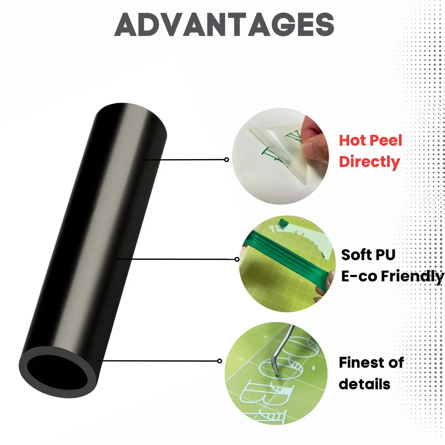 5.5in x 5ft 33 Colors Hot Peel Pu Smart Iron On Heat Transfer Vinyl for Cricut Joy Matless Iron on Vinyl