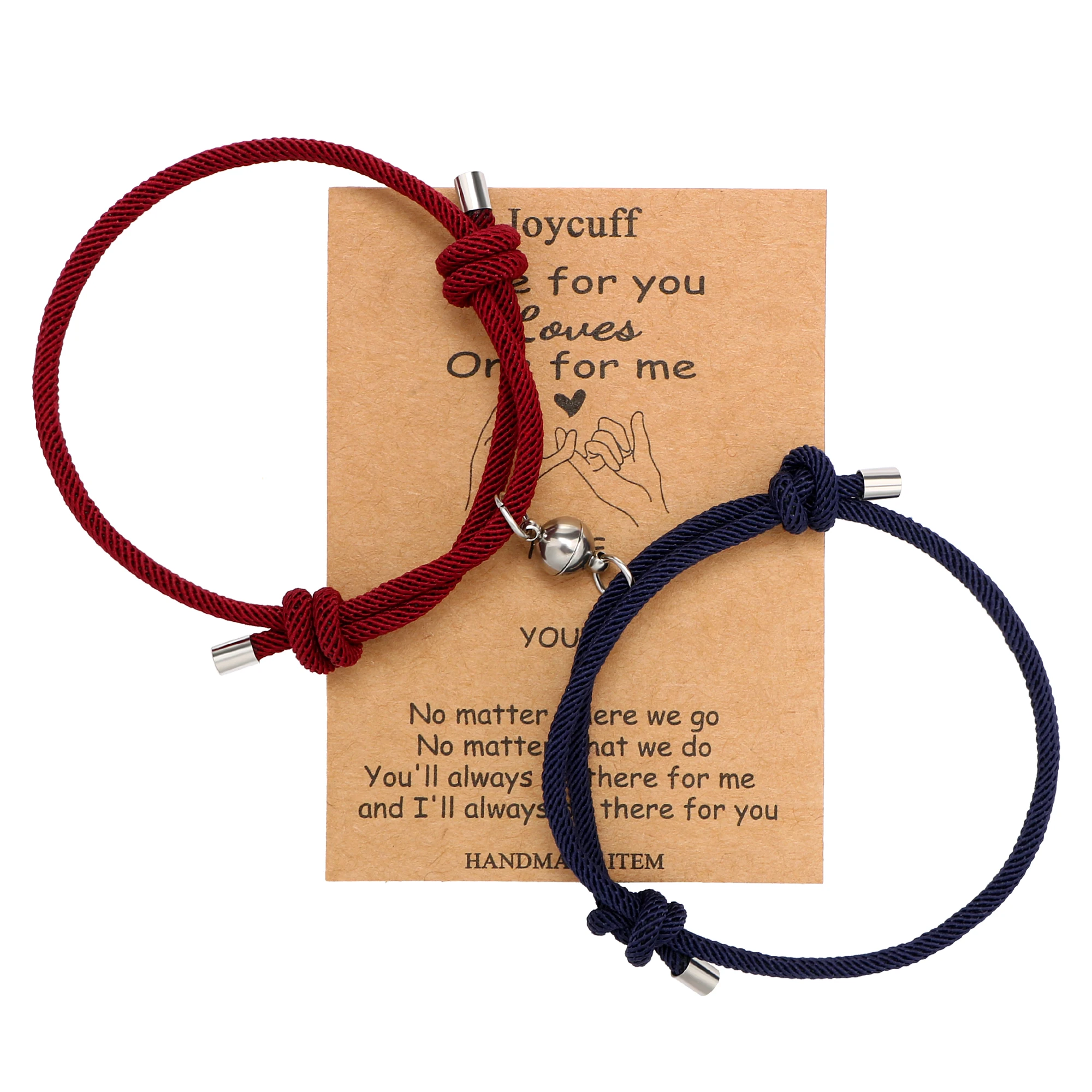 Low MOQ  DIY Thread Bracelet Mens Women Adjustable Magnet Red Bracelet For Lovers Couple Rope Bracelet