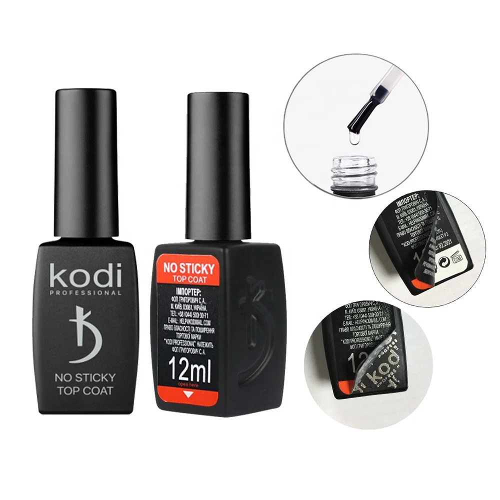 Kodi Rubber Base Gel Rubber Top Gel No Sticky Top Coat Gel Polish