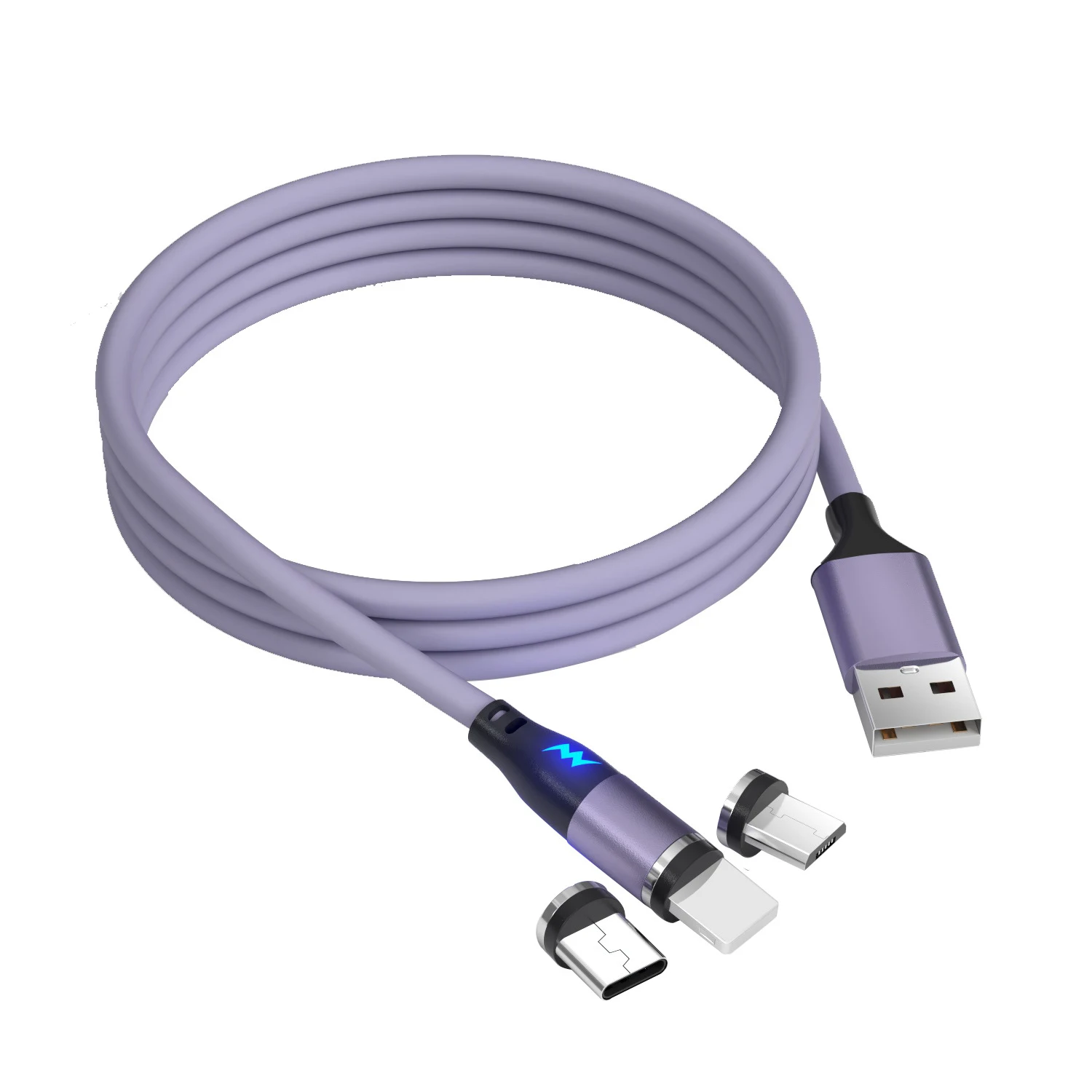 Магнитный USB-кабель для мобильного телефона 3 в 1 кабель быстрой зарядки зарядка вращение на 360 градусов магнитный